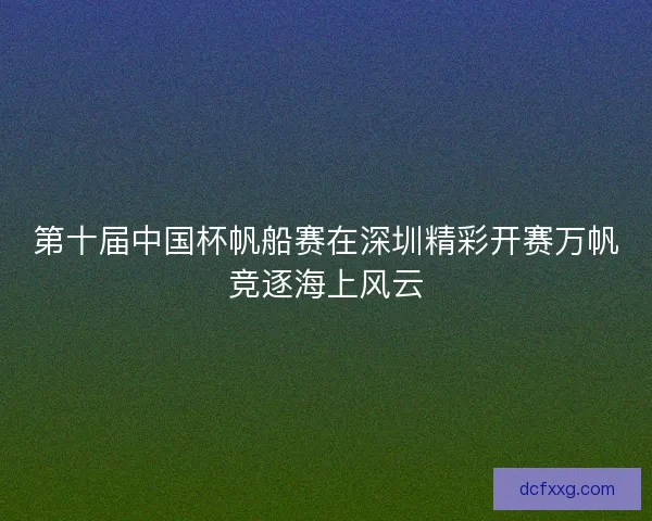 第十届中国杯帆船赛在深圳精彩开赛万帆竞逐海上风云